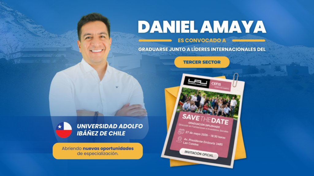 Daniel Amaya convocado a graduación de la Universidad Adolfo Ibáñez en Chile